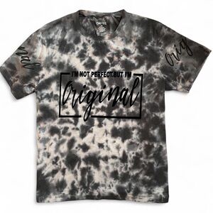 BRAND - ON FIRE • DARK GREY • WHITE • TIEDYE SHIRT • IM NOT PERFECT IM ORIGINAL